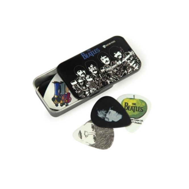 Hovedbilde DADDARIO 1CAB4-15BT3 Eske med plekter Sgt Pepper Black/White Medium Gauge 1