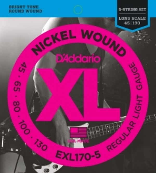 Hovedbilde DADDARIO EXL170-5 Strengesett El-Bass