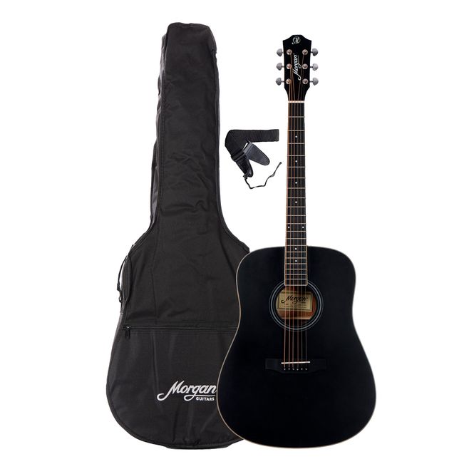 Hovedbilde MORGAN Akustisk Gitarpakke GP W 11 BK Med Bag og Reim