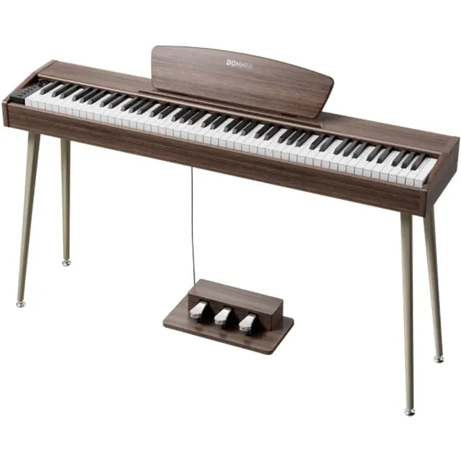 Hovedbilde DONNER DHP-100 Pro el-piano valnøtt finish